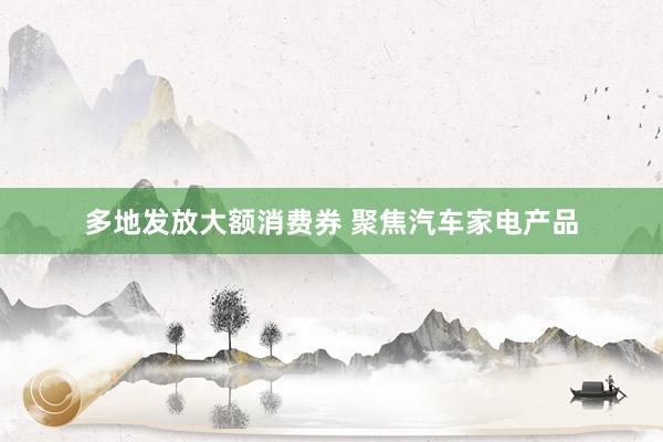 多地发放大额消费券 聚焦汽车家电产品