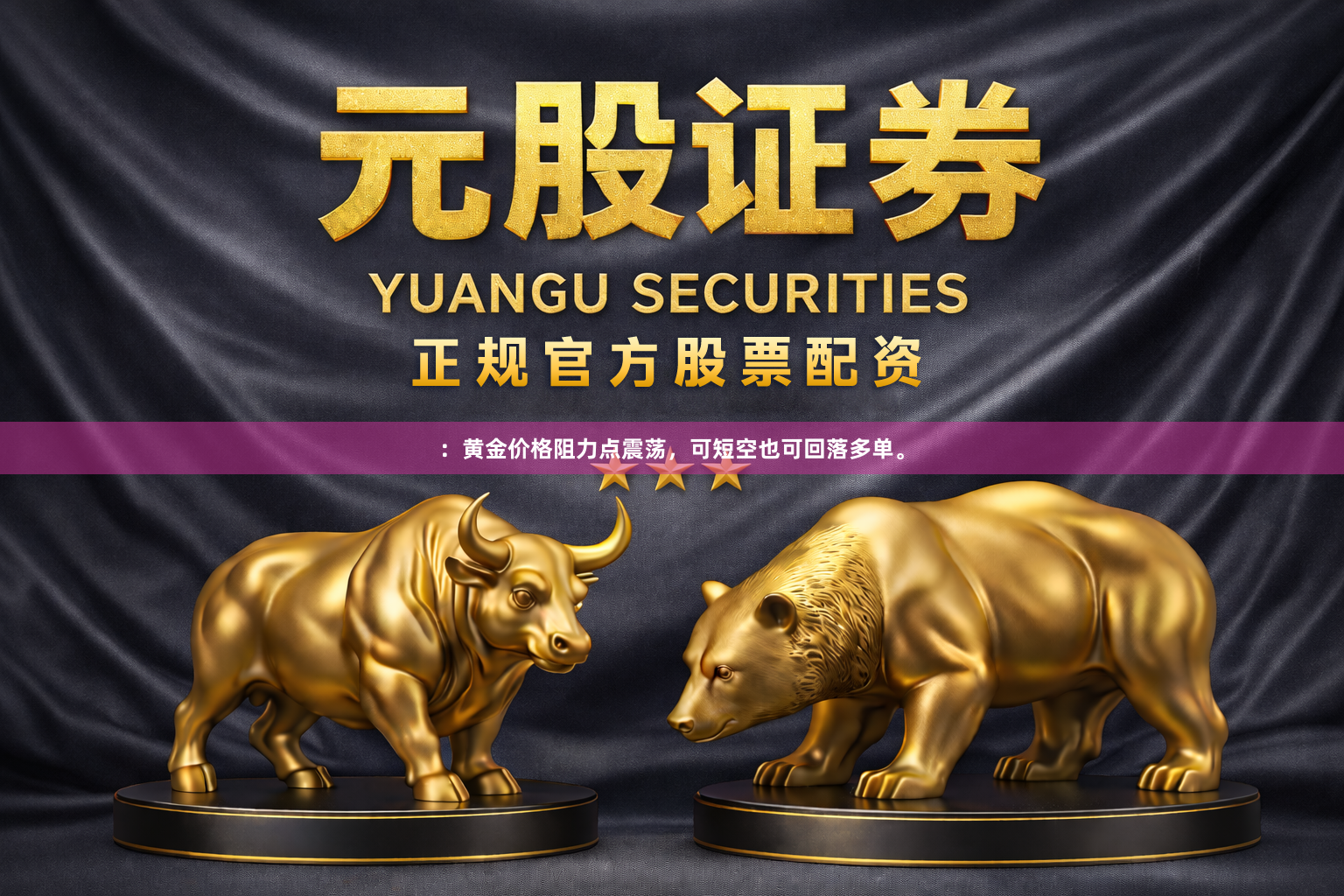 ：黄金价格阻力点震荡，可短空也可回落多单。